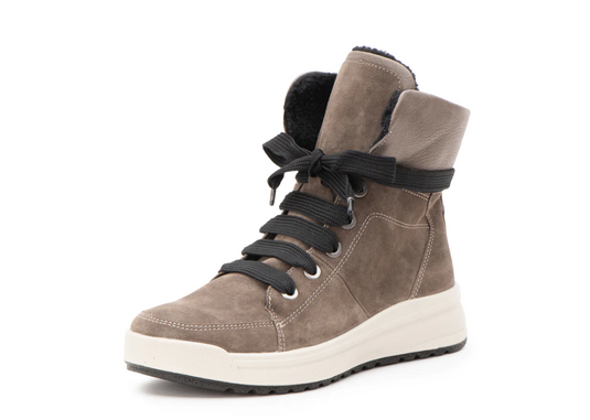 Ara Women's Albany Hydrophobic Lace-Up Zip Boot Grey Suede