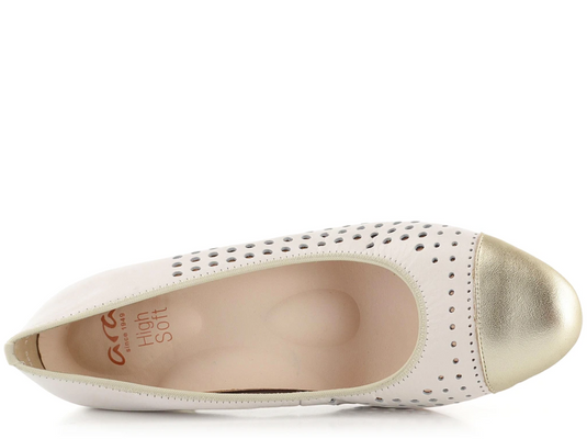 Ara Women's Nonie 2 Pumps Cream/Metallic Calf