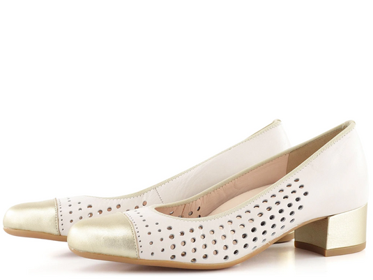 Ara Women's Nonie 2 Pumps Cream/Metallic Calf