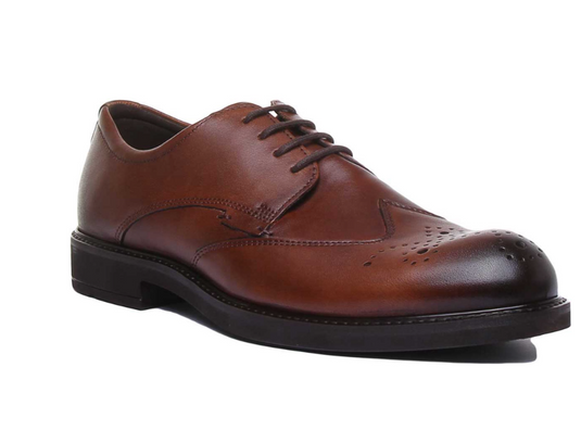 Ecco Men's Vitrus III Cap Toe Tie Oxford Cognac Leather