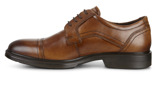 Ecco Men's Lisbon Cap Toe Tie Shoe Cognac