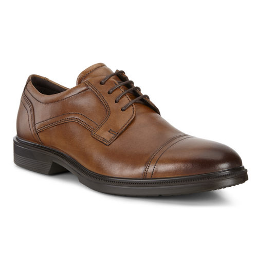 Ecco Men's Lisbon Cap Toe Tie Shoe Cognac