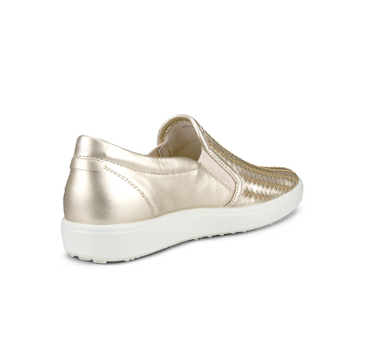 Ecco Women's Soft 7 Slip On 2.0 Pure White Gold