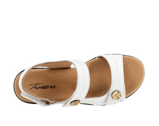 Trotters Women's Romi Stitch Sandals White