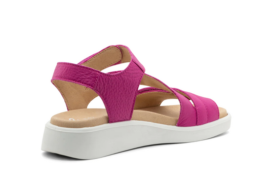 Ara Women's Marina Triple Adjustable Sandal Pink Calf Leather