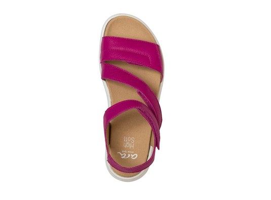 Ara Women's Marina Triple Adjustable Sandal Pink Calf Leather