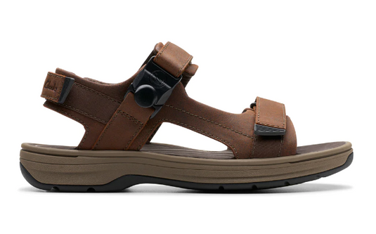 Clarks Men's Saltway Trail Sandal Dark Brown Leather