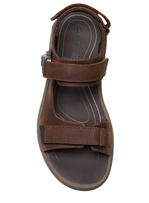 Clarks Men's Saltway Trail Sandal Dark Brown Leather