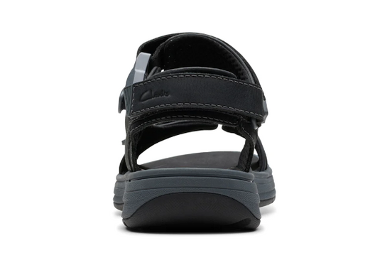 Clarks Men's Saltway Trail Sandal Black Leather