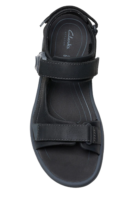 Clarks Men's Saltway Trail Sandal Black Leather