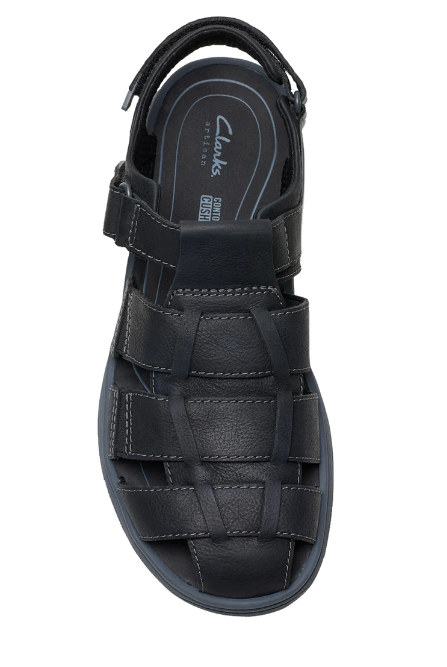 Clarks Men's Saltway Cove Sandal Black Leather