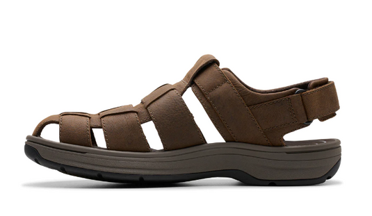 Clarks Men's Saltway Cove Sandal Dark Brown Leather