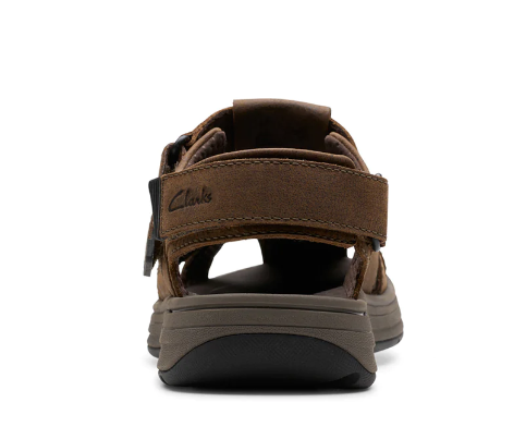 Clarks Men's Saltway Cove Sandal Dark Brown Leather