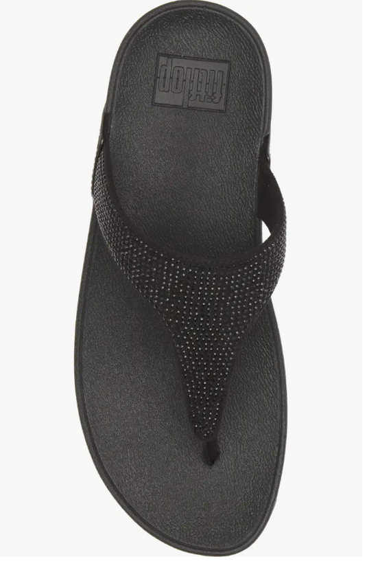 Fitflop Women's Lulu Embellished Flip Flop All Black