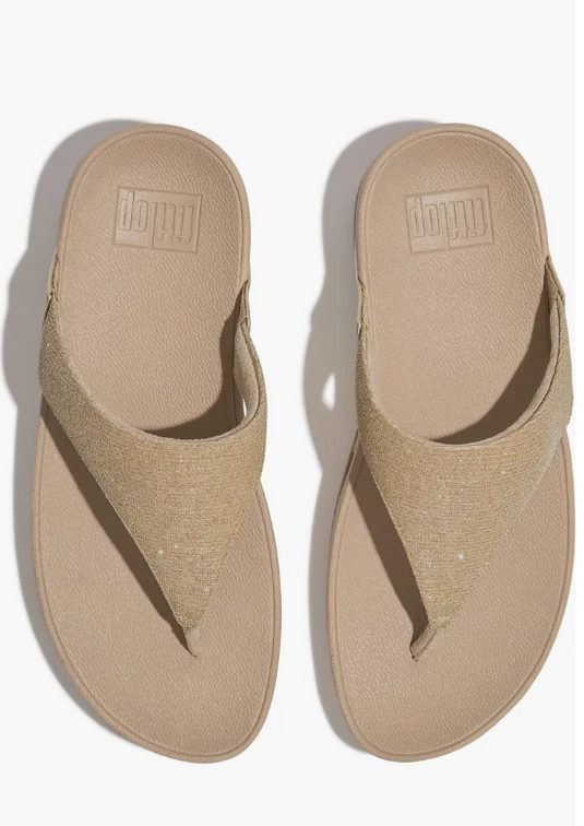 Fitflop Women's Lulu Shimmerlux Flip Flop Latte Beige