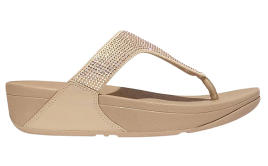 Fitflop Women's Lulu Shimmerlux Flip Flop Latte Beige