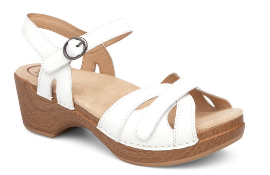 Dansko Women's Season Sandals White Full Grain Sandal