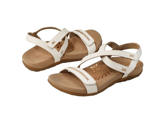 Aetrex Women's Gabby Adjustable Sandals White