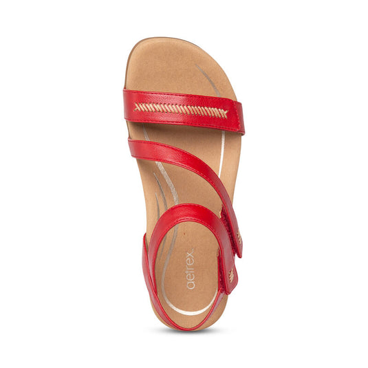 Aetrex Women's Gabby Adjustable Sandals Red