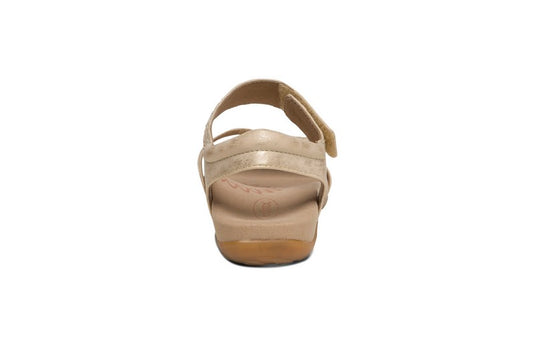 Aetrex Women's Marcy Adjustable Quarter Strap Sandals Champagne