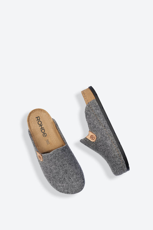 ROHDE Women's Damen Pantoletten mit Kaltfutter Softfilz - GREY