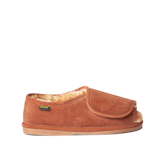 Old Friends Men's Step-In Adjustable Slippers Chestnut II