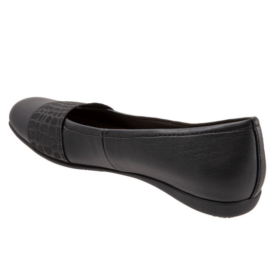 Trotters Women's Samantha Flat Black Croco