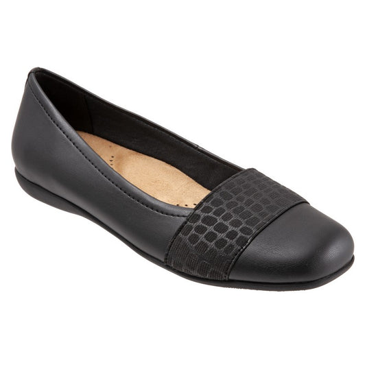 Trotters Women's Samantha Flat Black Croco