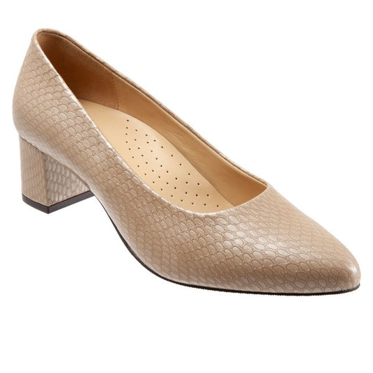 Trotters Women's Kari Pump Taupe Snake