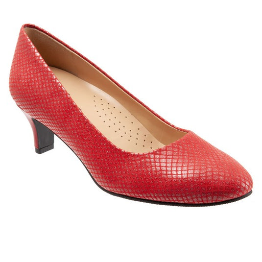 Trotters Women's Fab Dress Pumps Red Embossed