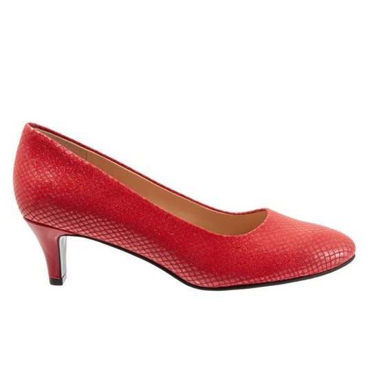 Trotters Women's Fab Dress Pumps Red Embossed