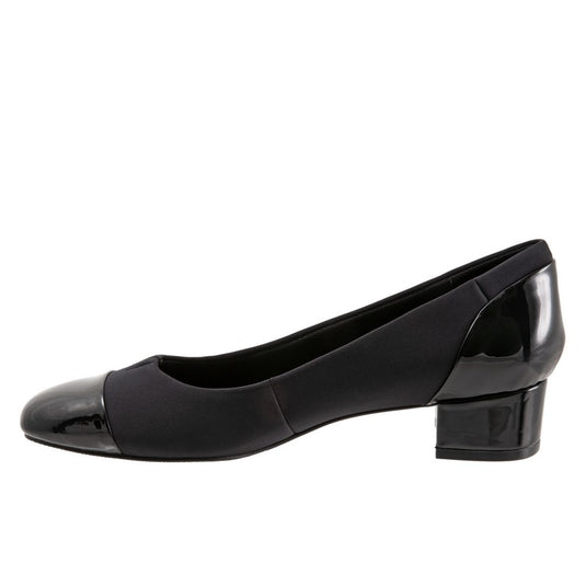 Trotters Women's Daisy Block Heel Black Micro