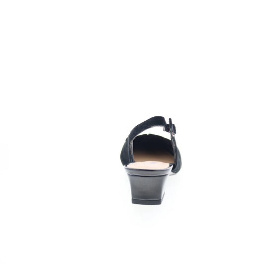 Trotters Women's Dea Slingback Sandals Black Suede /Black Patent