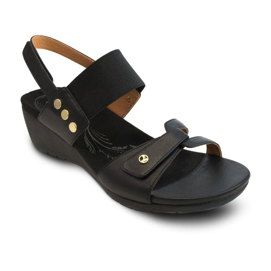 Revere Women's Tahiti Back Strap Wedge Black French