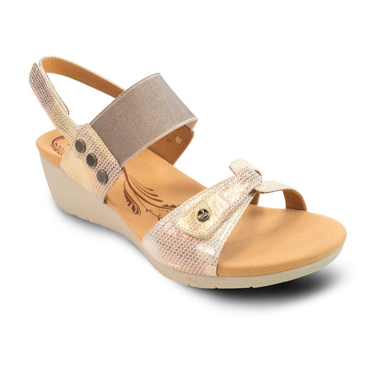 Revere Women's Tahiti Back Strap Wedge Metallic Interest