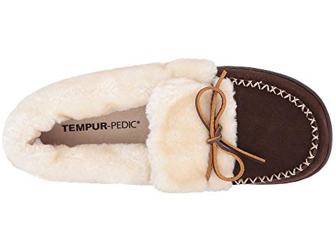 Tempur-Pedic Women's Laurin Moccasin Slippers Chocolate