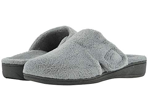 Vionic Women's Gemma Mule Hook & Loop Slippers Light Gray