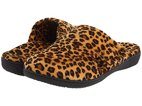 Vionic Women's Gemma Mule Hook & Loop Slippers Tan Leopard