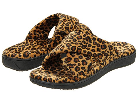 Vionic Women's Relax Hook & Loop Slippers Tan Leopard