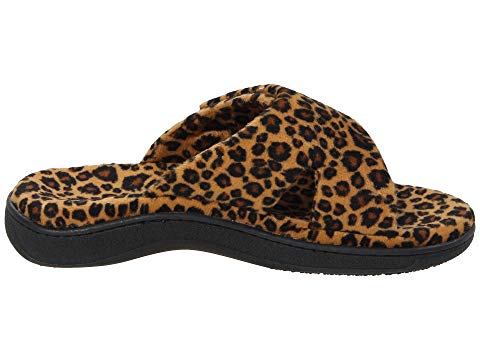 Vionic Women's Relax Hook & Loop Slippers Tan Leopard