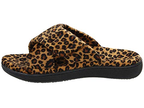 Vionic Women's Relax Hook & Loop Slippers Tan Leopard