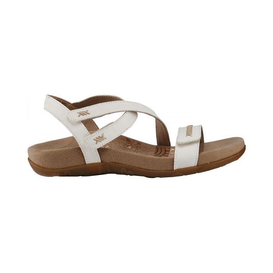 Aetrex Women's Gabby Adjustable Quarter Strap Sandal White