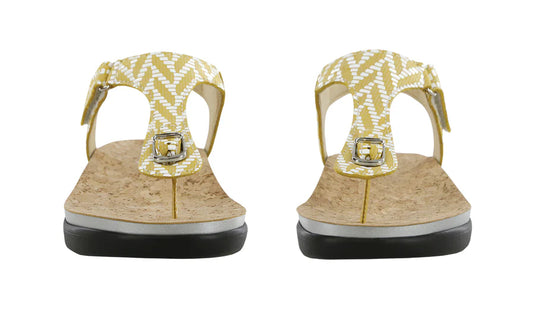 SAS Women's Marina T-Strap Sandal Chevron Yellow
