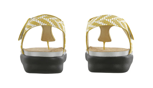 SAS Women's Marina T-Strap Sandal Chevron Yellow