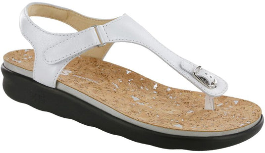 SAS Women's Marina T-Strap Sandal Pearl White