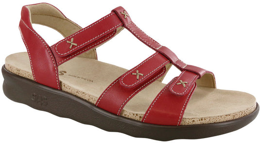 SAS Women's Sorrento Ankle Strap Sandals Red