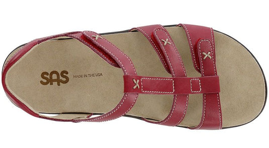 SAS Women's Sorrento Ankle Strap Sandals Red